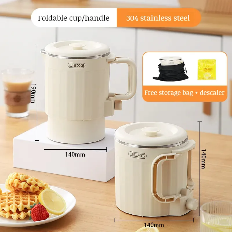 Portable Mini Kettle Separate Small Mini Electric Kettle Portable Folding Storable Noodle Pot