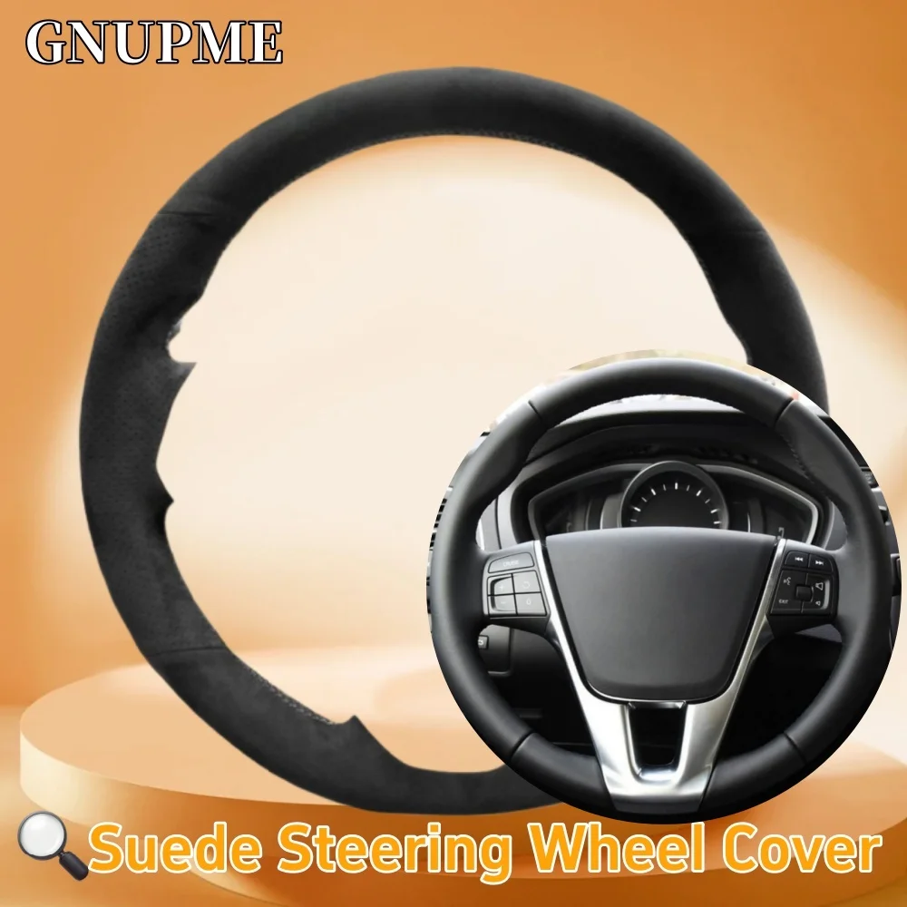 

Custom DIY Car Steering Wheel Braid Cover Warm Suede For Volvo V40 XC60 S60 LV60 S80L Steering Wrap Car Interior Accessories