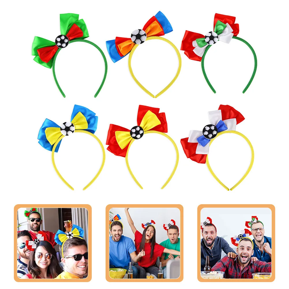 

Набор из 6 повязок на голову для футбольных фанатов, цвета национального флага, удобные, дышащие, эластичные, для вечеринок, фестивалей, фотосессий