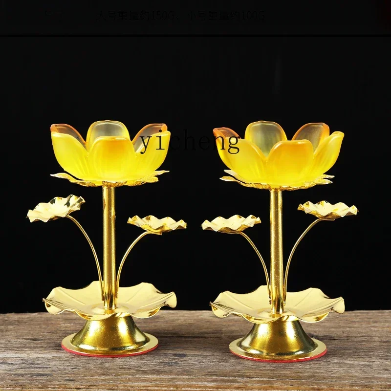 b20glazed lotus candle holder ornament, Xianjia butter candle ornament, creative lotus offering ornament in front of the Buddha