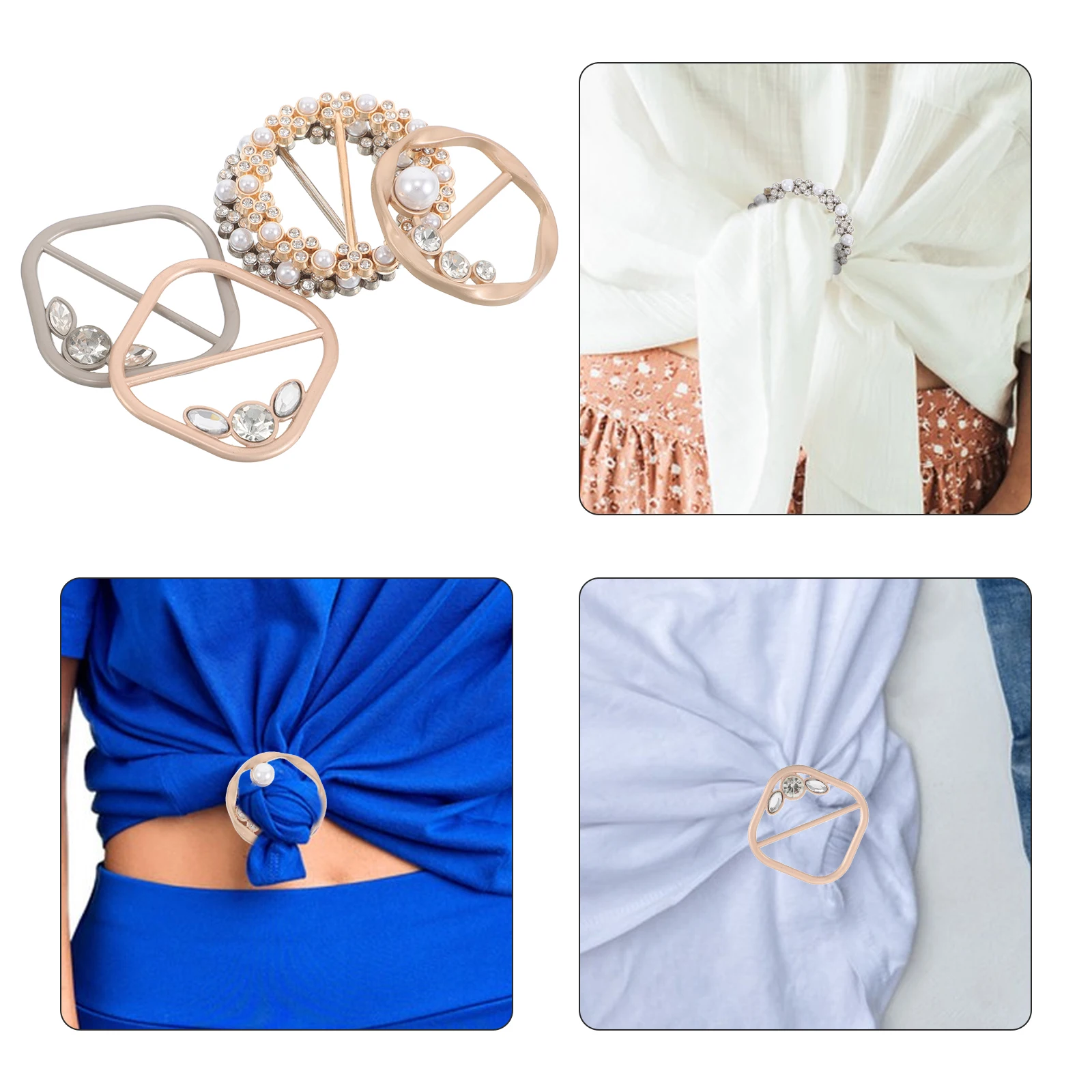 

5Pcs Waist Cinch Clip Shirt Button Clips for Women Metal Fashion Fastener Adjustable Clothing Accessories T-Shirt Dress Hem