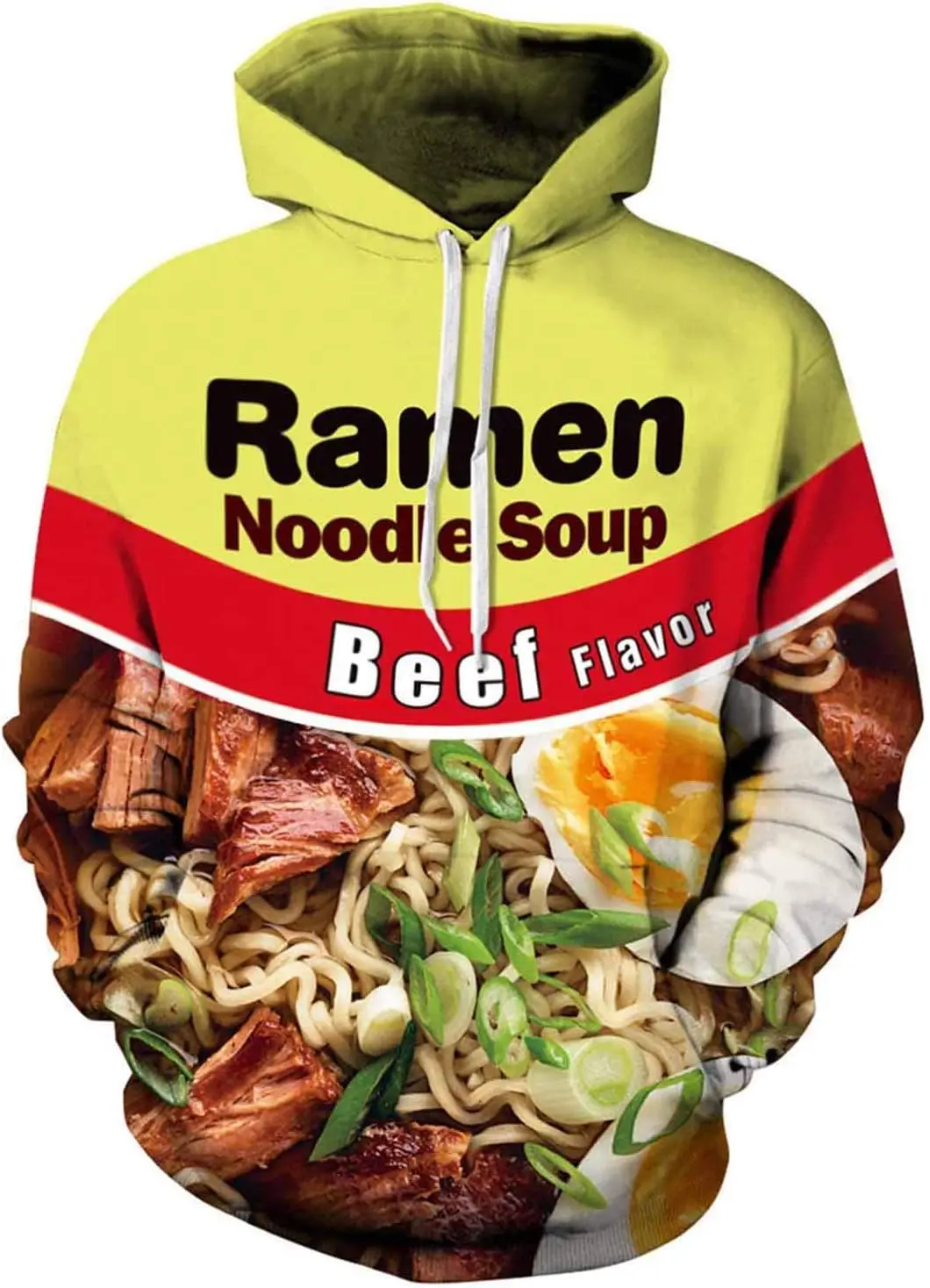 Keasmto 3D Ramen Chicken Noodle Soup Hoodie Beef Sweatshirt