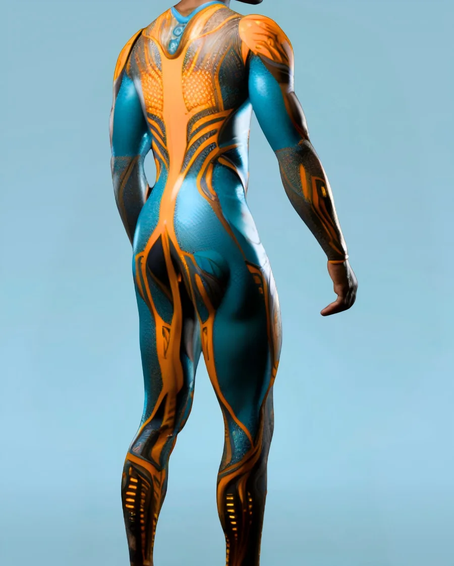 Herren Rüstungs-Muskelanzug, Karneval, Mechanischer Bodysuit, Halloween-Party, Bühnenauftritt, Cosplay-Kostüm, Strumpfhose – Detail 11