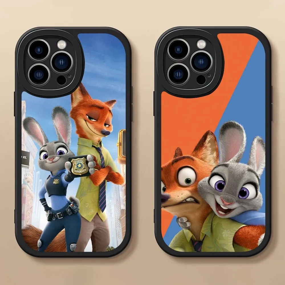 Чехол для телефона MINISO Disney Z-Zootopia с героями мультфильмов для iPhone 14 15 11 12 13 X XR Pro MAX Plus, Защитная мягкая кожаная задняя крышка для объектива