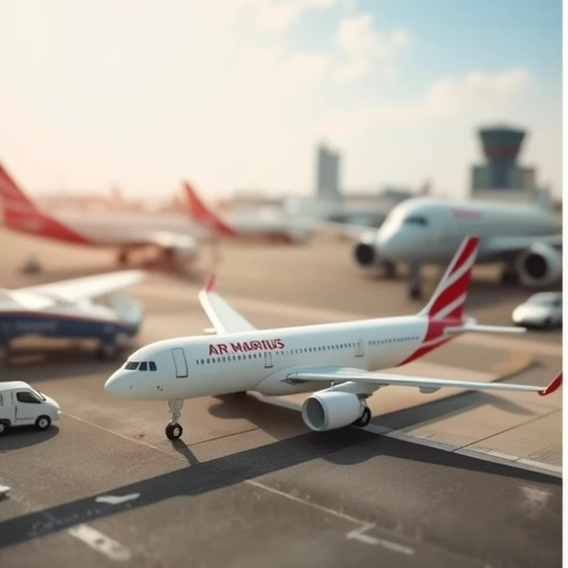 

47cm 1:85 Scale Model Air Mauritius A350 Airlines Airplane Airways Diecast Resin Aircraft Collection Decoration Display Gift