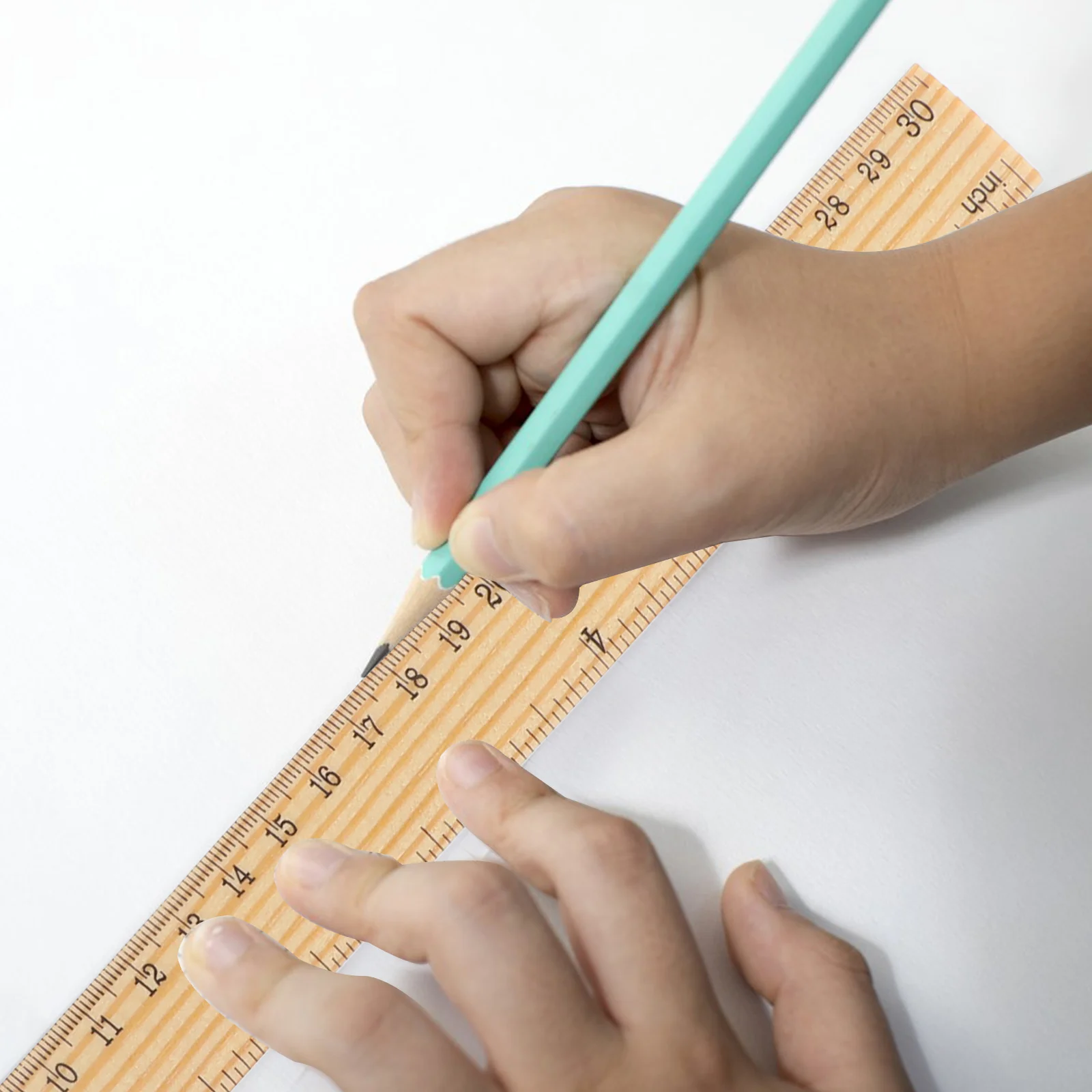 

10pcs Wooden Scale Precision Measuring Centimeter Ruler Tool Wood Measuring Ruler Student Teacher Sewing Centimeter