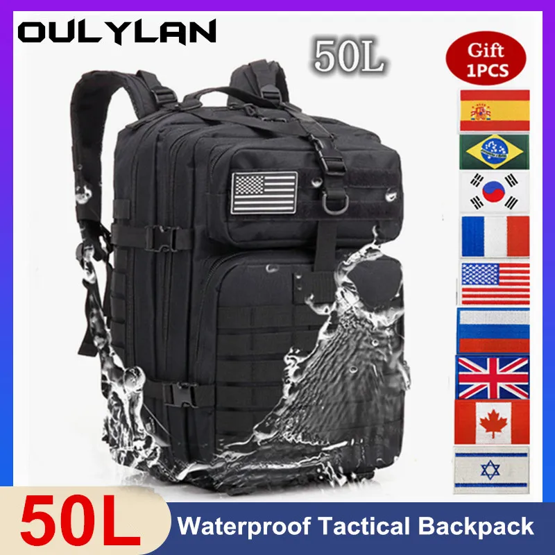 

Oulylan 50L Large Capacity Waterproof Trekking Hunting Backpack Outdoor Military Rucksacks Tactical Sports Camping Hiking