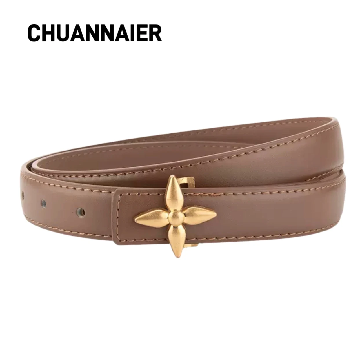 

New women's genuine leather belt with alloy buckle, high-end feel, versatile dress, luxurious high-end leather belt