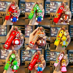 3D Cartoon Super Mario Bros Keychain Accesorios Schoolbag Pendant Key Bag Decoration Collection Ornament Kids Toys Birthday Gift