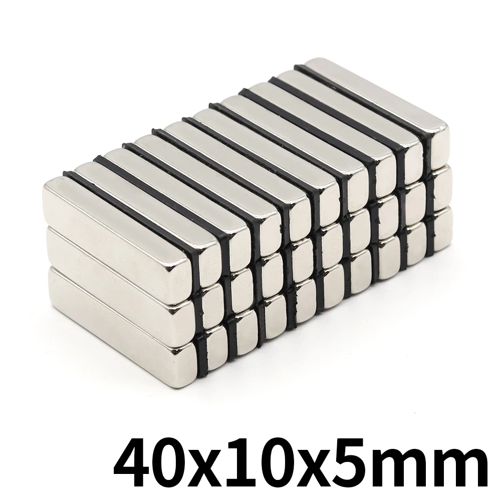 2/5/10/30Pcs Block Magnet 40x10x5 Neodymium Magnet N35 40mm X 10mm X 5mm Permanent NdFeB Super Strong Powerful Magnets