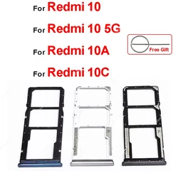 Sim Card Tray For Xiaomi Redmi 10X 10A 10C 4G 5G SIM Card Slot Sim Card Reader Holder Flex Ribbon Cable Repair Replacement Parts