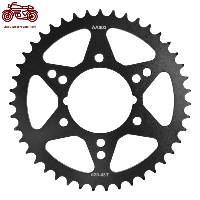 

520-43T 520 43 Tooth Motorcycle Rear Sprocket 20CrMnTi For Kawasaki ZX-6R ZX600 Ninja 2007-2015 ZX-6R ZX636 Ninja 2013-2018 ZX6R