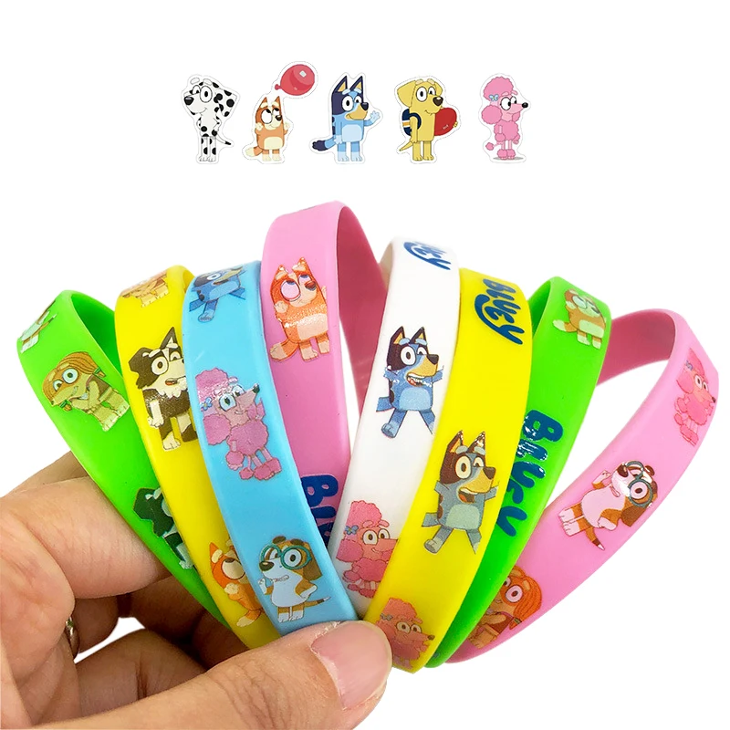 Bluey Bingo Anime Peripheral Accessories Cartoon Pattern Sports Bracelet Silicone Bracelet Wrist Strap Children Toys Gift