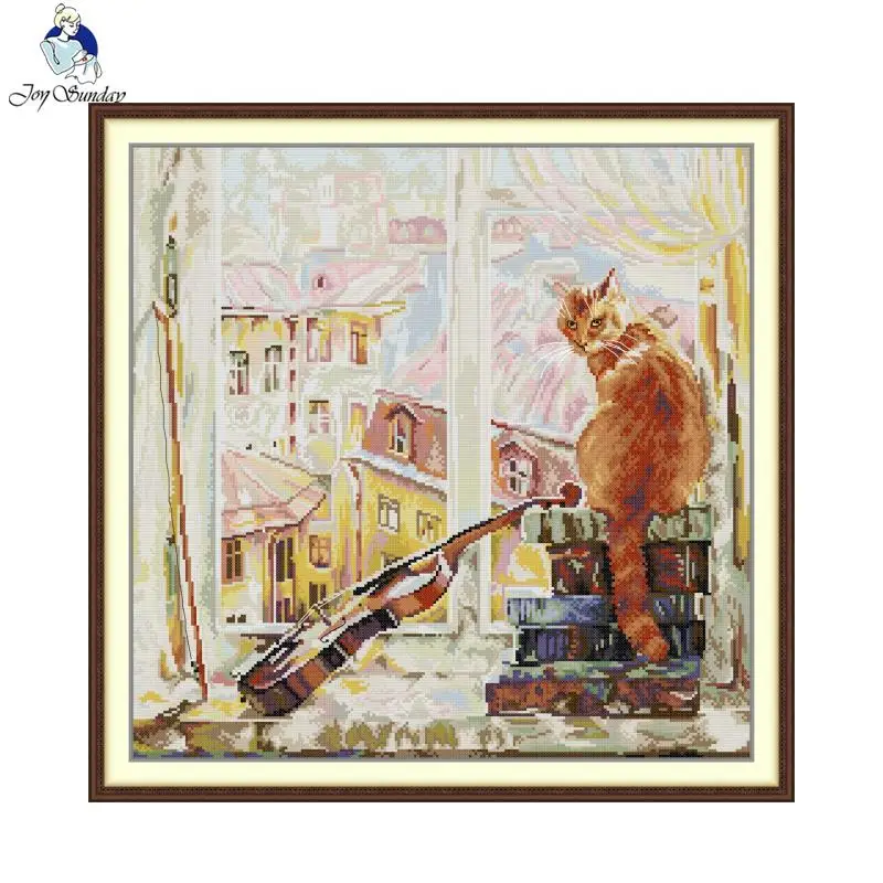 

DIY Embroidery Needle Set for Stress Relief Morning HD Pattern Aida 16/14CT Counted Printed Canvas Cross Stitch Kit New Design