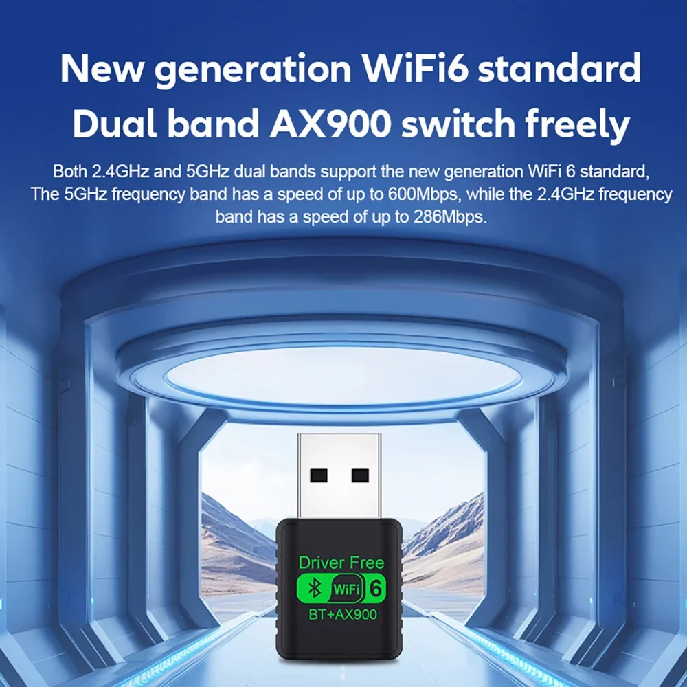 AX900 USB WiFi 6 Bluetooth 5.4 Adapter 2 w 1 USB Dongle Dual Band 2.4G&5GHz USB WiFi Network Wireless Wlan Receiver DRIVER FREE