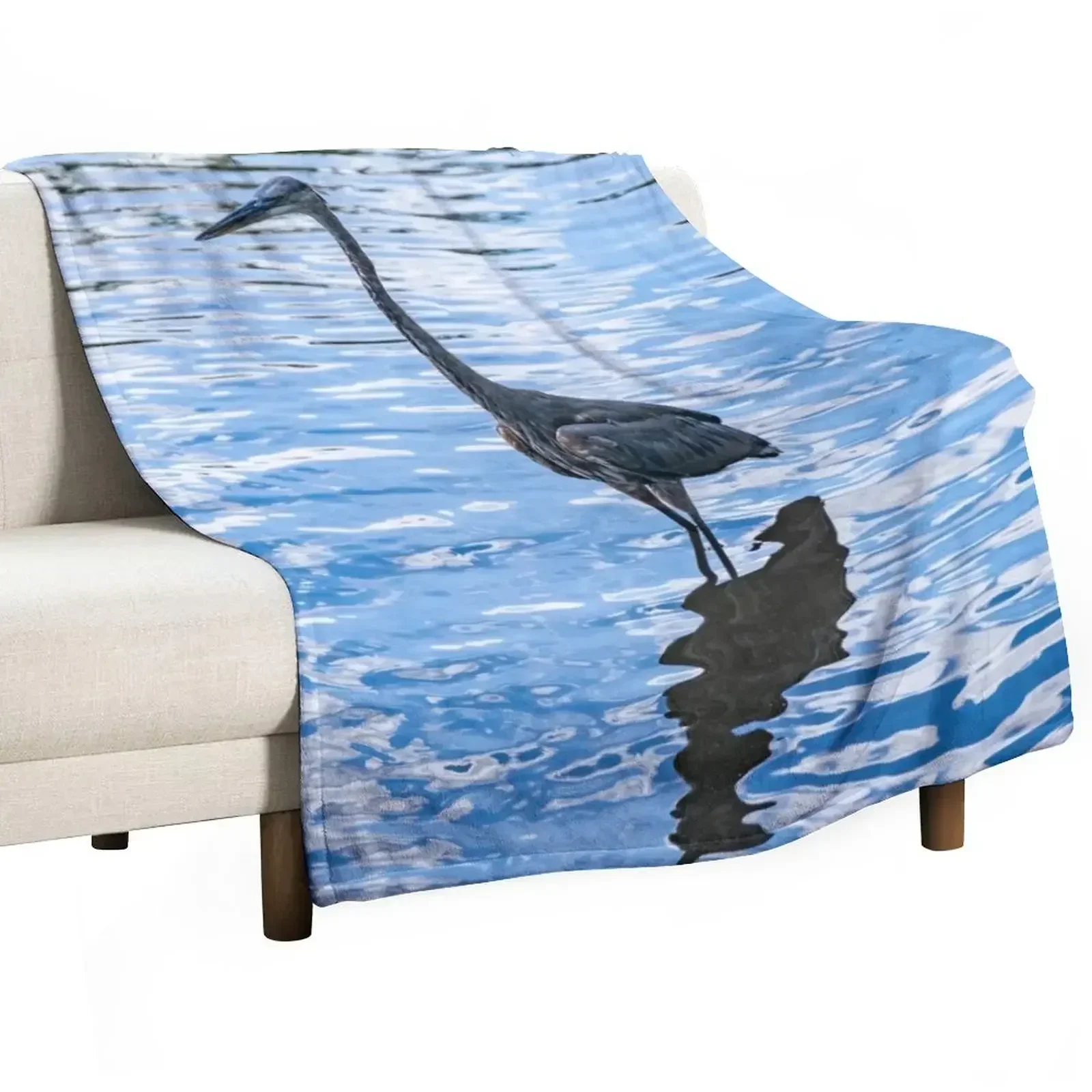 

Great Blue Heron Throw Blanket Shaggy Furry Soft Blanket for Bedroom Living Room