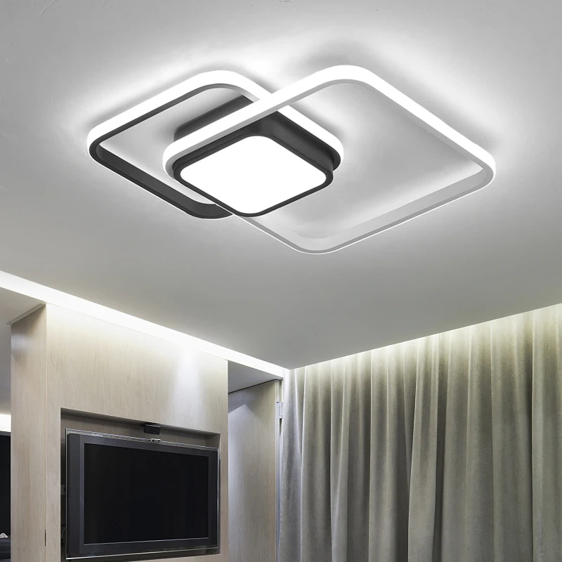 

Acrylic Surface Mounted Ceiling Light with Remote Control Led Ceiling Lamp Living Room Luminaries Modern Simple Rectangle Luces