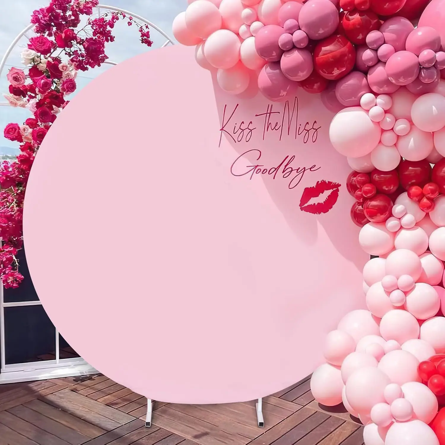 

Pink Round Backdrop Cover 4 Pieces 7.2x7.2ft Background Photoshoot for Adult Kid Birthday Party Baby Shower Wedding Decoration