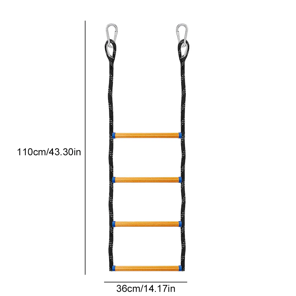 4 Step Marine Rope Ladder Folding Portable Rope Boarding Ladder Assist Boat Ladder for Inflatable Boat Kayak Motorboat Canoeing
