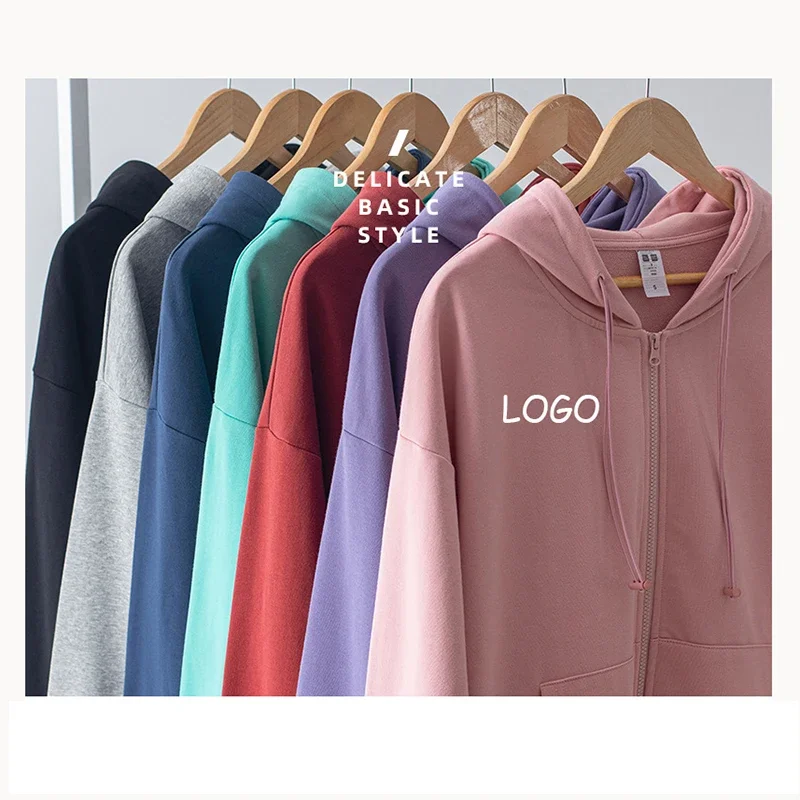 High Quality 320g Zip Up Hoodie Outwear y2k Clothing Long Sleeve Sweatshirt Jacket Women Full Zip Up Hoodie with Pockets