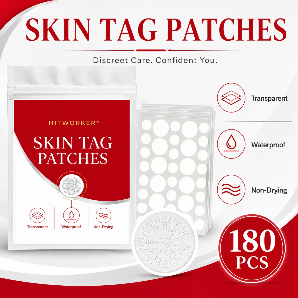 180pcs Skin Tag Patches, Trans - Skincare China recension och pris