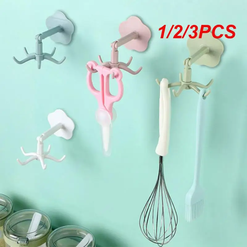 1/2/3PCS 5-claw Hook Multifunctional Punch-free 360 ° Rotating Universal Hooks Save Space Kitchen Organizer Small Object Hanger