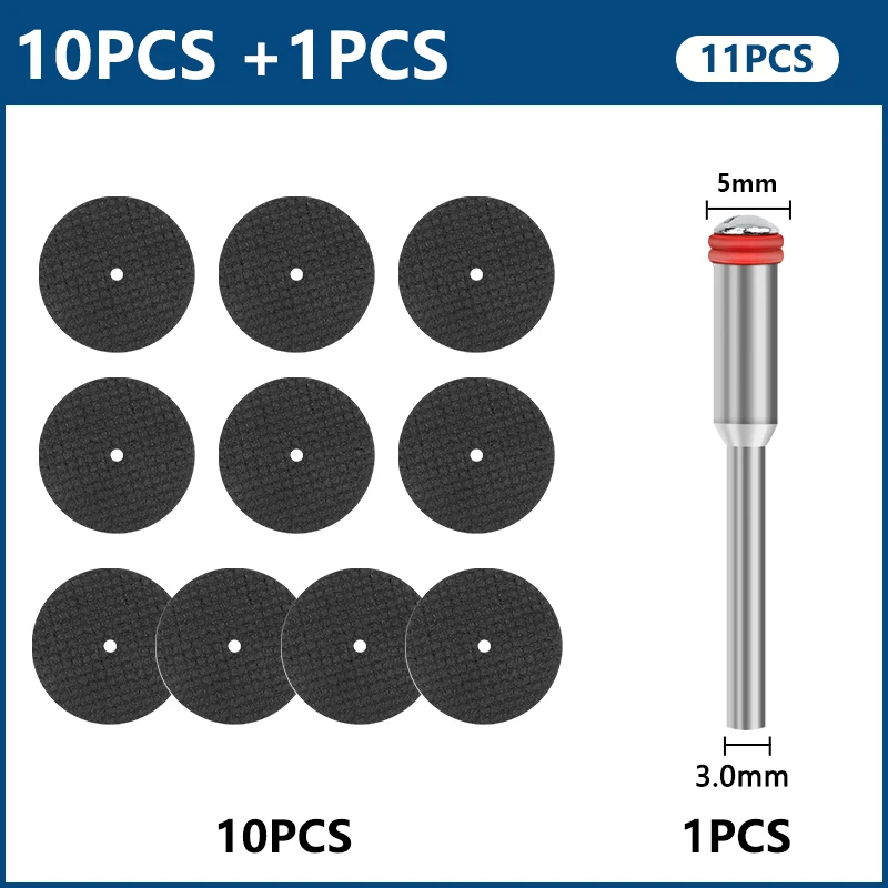 CMCP 11pcs Metal Cutting Disc 32mm With 3mm Mandrel Grinding Wheels Saw Blades for Dremel Rotary Tool Accesories