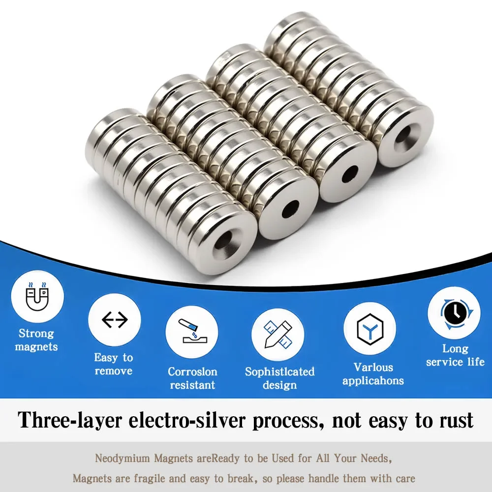 20x5-5mm Super Powerful Round With Holes Magnet Neodymium Magnet NdfeB N35 Strong Permanent Magnetic imanes Refrigerator Magnet