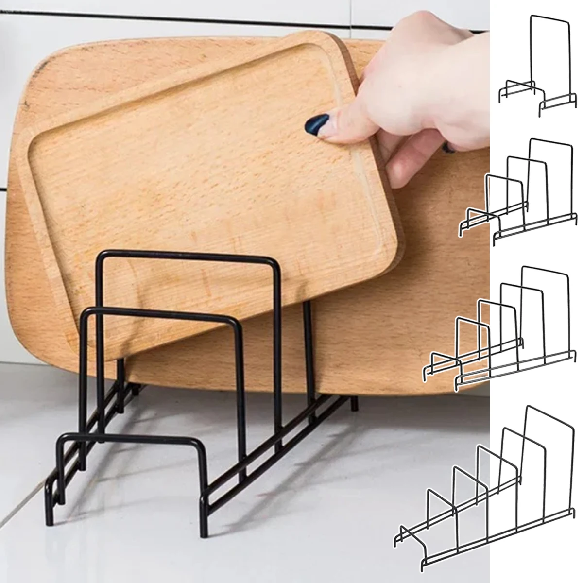 

1PC Iron Art Rack Shelf Multi Layer Space Saving Organizer Cutting Board Pot Lid Plates Stand Holder Storage Kitchen Home Decor
