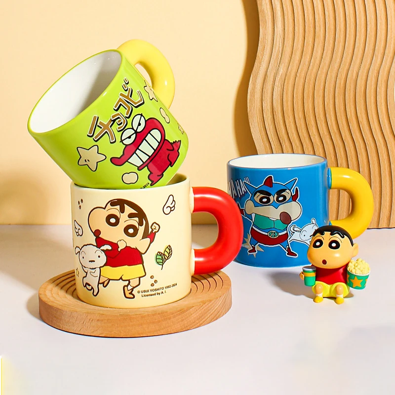 Cartoon Crayon Shin-chan Waniyama Action Kamen Ceramic Cup for Girls Cute 400ml Large Capacity Home Office Coffee Cup Mug