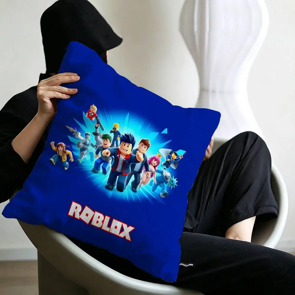 Hot Game R-Robloxs-X Coole Kissenbezüge, Cartoon-Sofa, dekorativ, für Zuhause, doppelseitiger Druck, kurzer Plüsch, niedlicher Kissenbezug – Detail 22