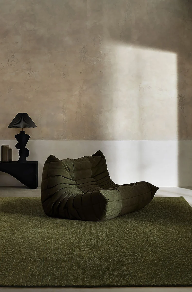Rectangle Retro Green Living Room Carpet Home Decor Soft Rugs For Bedroom Wool Blend Sofa Coffee Table Floor Mat Study Area Rug
