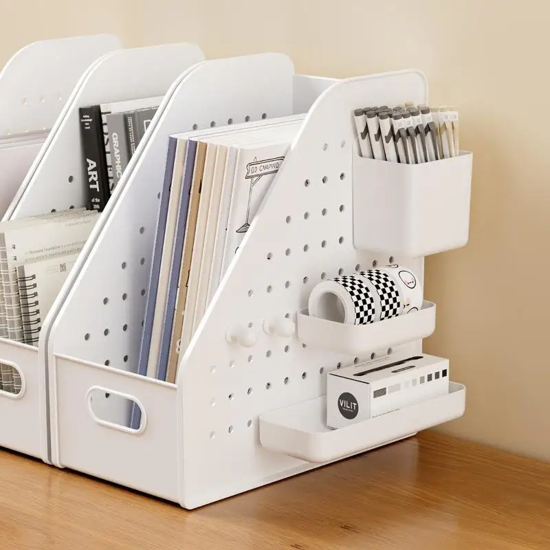 New Desk File Organizer With Removable Storage Boxes Hole Punch Board Design For Office Supplies