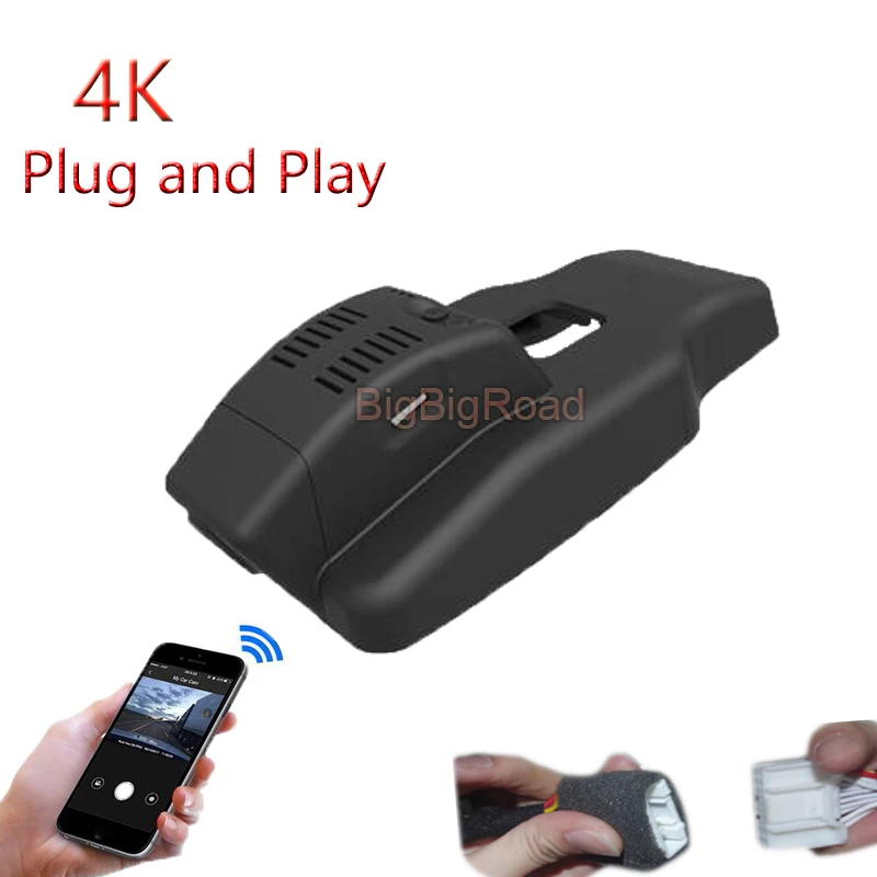 4K Plug And Play For HONGQI H5 2023 Car Video Recorder Wifi DVR Dash Cam Camera FHD 2160P