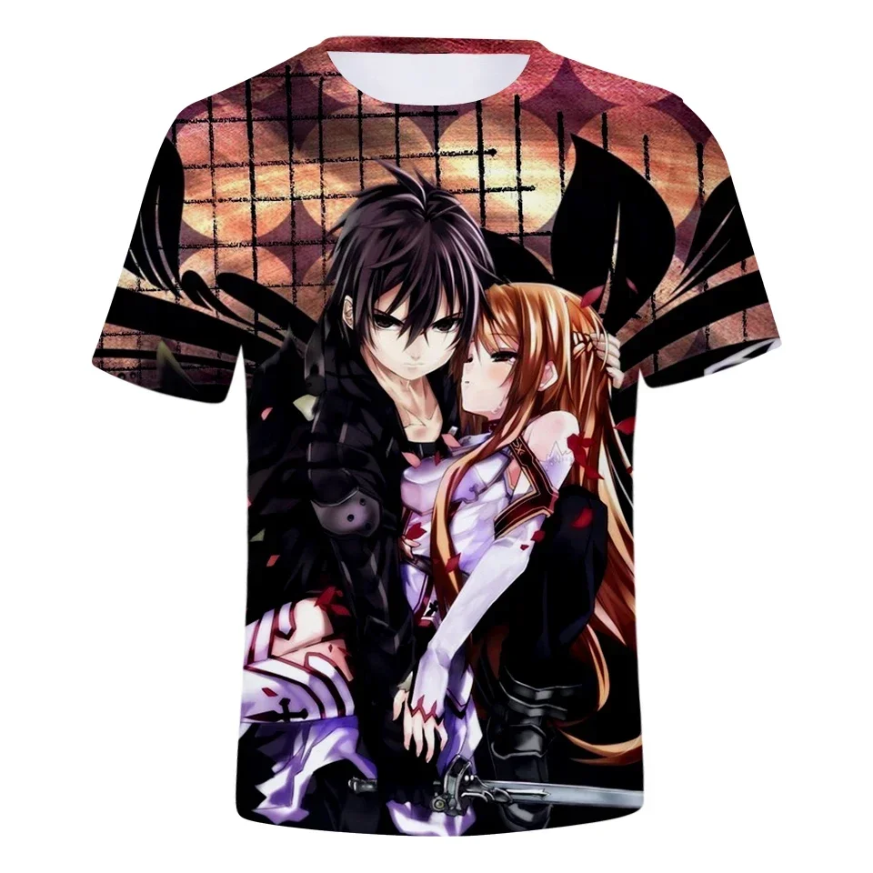 Sword Art Online Yuki Asuna T-shirt Stampata in 3D Da Uomo E Da Donna Elegante Top Manica Corta SAO Kirito Kirigaya Kazuto Fun