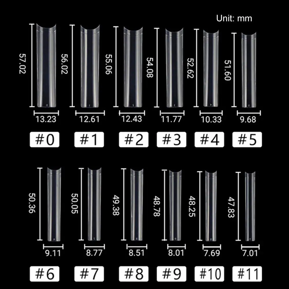 Artificial Nail Tips Diy Fake Nails 504pcs White/transparent Long Flat Tapered Square Nail Tips Half Cover Straight for Nail