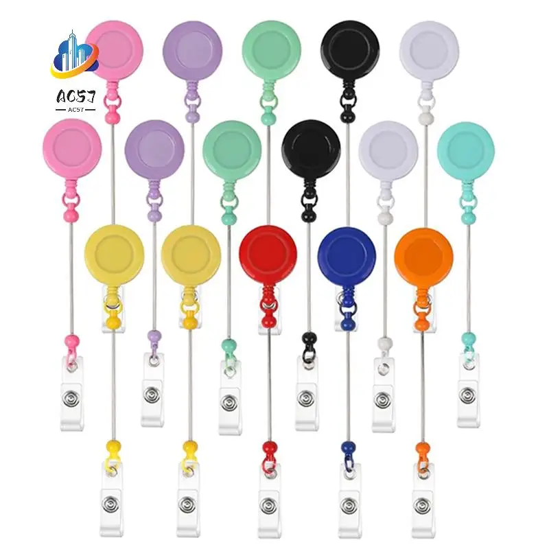 

AC57-катушка для бейджа из бисера, выдвижная катушка для значка «сделай сам», комплект катушек для удостоверения личности медсестры, держатель для удостоверений личности для учителя, офисные принадлежности, сделай сам, бисер