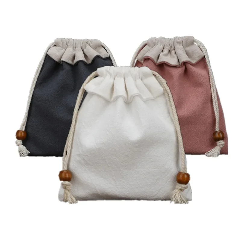 

1pc 13*15cm Bracelets Bead Strings Bag Travel Jewelry Keys Earphone Cable Holder Organizer Bags Portable Linen Drawstring Bag