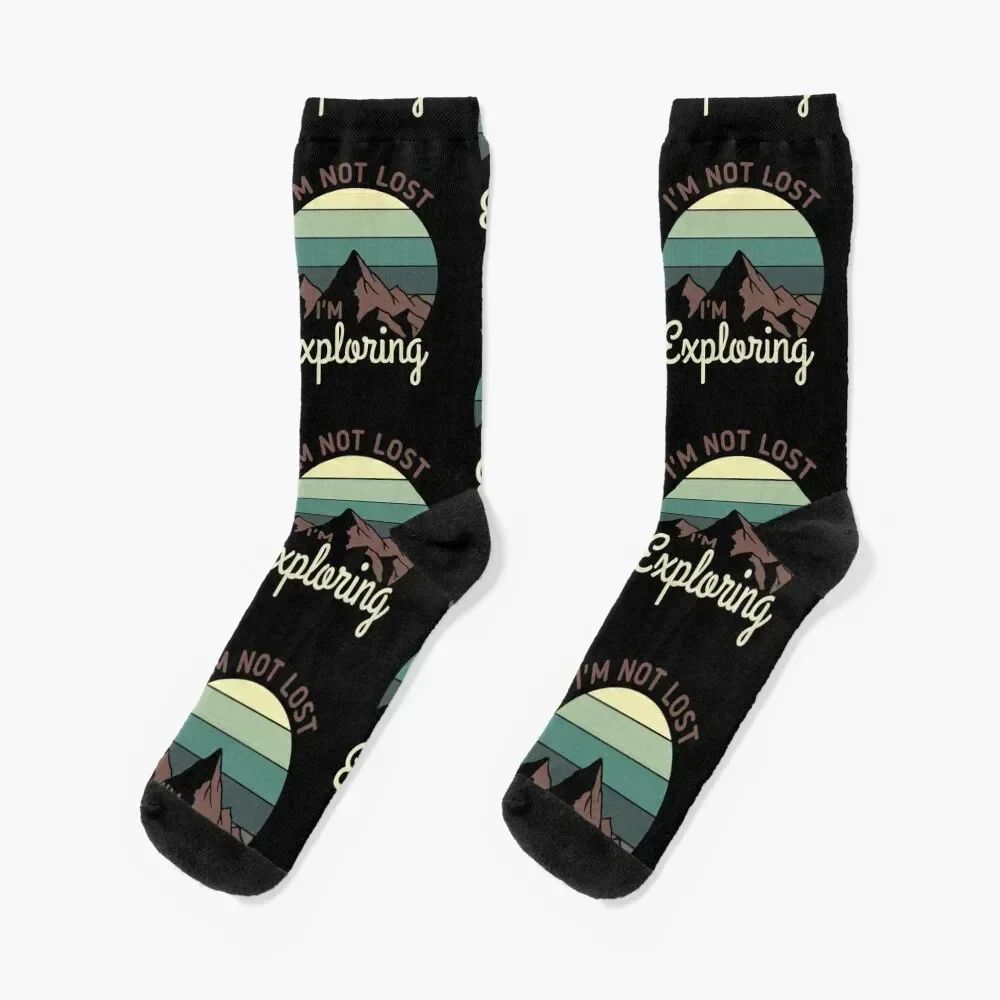 Mountains - Exploring Socks christmass gift sport designer brand with print Socks Woman Men's