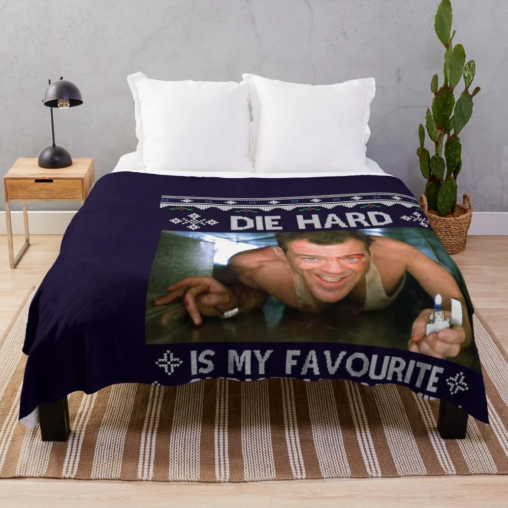 Die Hard Is My Favourite Christmas Movie Throw Blanket Comforter bed plaid warm for winter Blankets