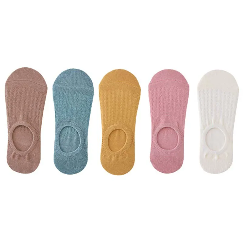 Calcetines invisibles de malla fina para mujer, medias tobilleras antideslizantes de silicona, corte bajo, transpirables, 5 pares