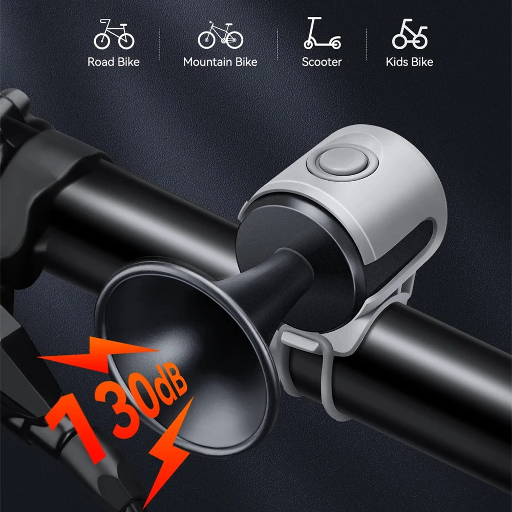 Rockby Fahrrad-Elektrohupe Wasserdicht 130dB Fahrradklingel Fahrradlenker-Hupe für Rennrad Mountainbike Roller Kinderfahrrad