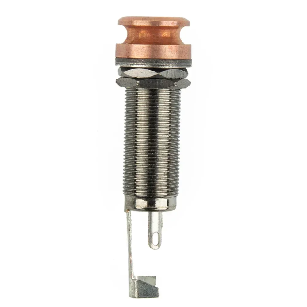 Jack Socket Plug Thread Cylinder Output End Pin, Peças de guitarra elétrica, Mono Output Jacks, 1, 4 Polegada, 6,35mm