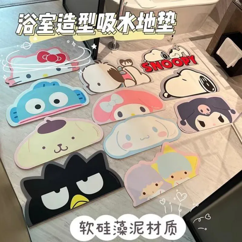 Cartoon Sanrio carpet bathroom non-slip quick-drying mat cute Hello Kitty Cinnamoroll Kuromi My melody floor mat kitchen carpet