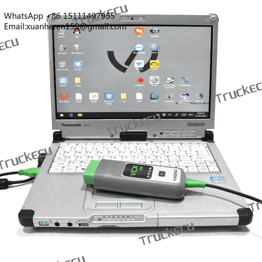 Thoughbook C2 Laptop+VXDIAG VCX SE for VW All System Auto Diagnostic Tool Doip OBD2 Code ECU Programming Coding J2534 Protocol