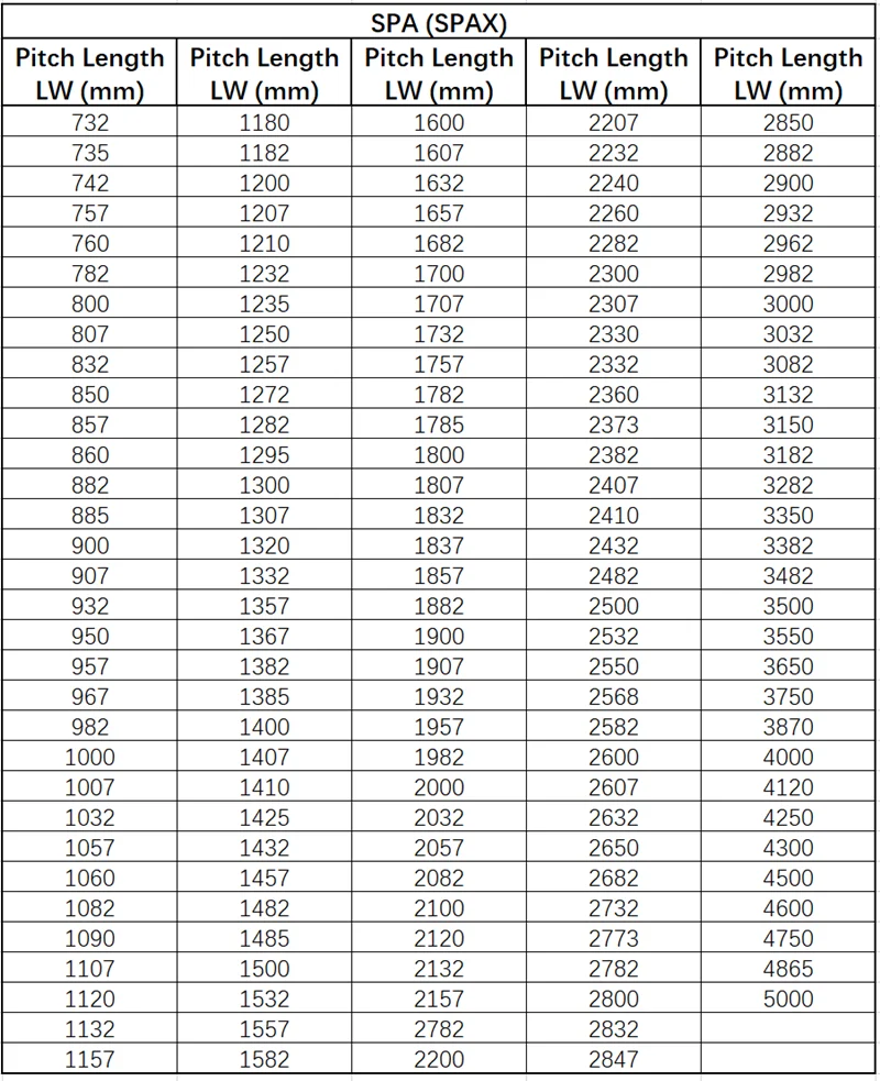 SPA4750 SPA4865 SPA5000 SPA5100 SPA5300 LW Schmaler V-Riemen Industrieförderer Hochleistungs-Hochgeschwindigkeits-Gummiband aus Japan – Detail 10