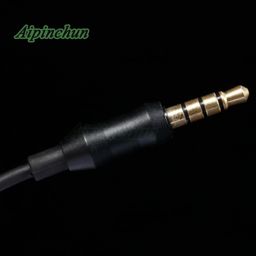 Aipinchun TPE 헤드폰 수리 케이블 DIY 헤드셋 교체 와이어 (마이크 볼륨 컨트롤러 포함) 약 1.5 미터 검정색