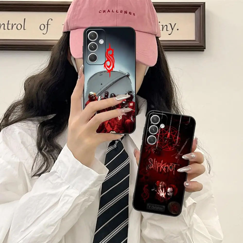 S-Slipknots-T حافظة هاتف محمول لهاتف سامسونج جالاكسي S25 S24 S23 S22 S21 S20 S10 S9 Plus FE Ultra Lite أسود فاخر جميل #4