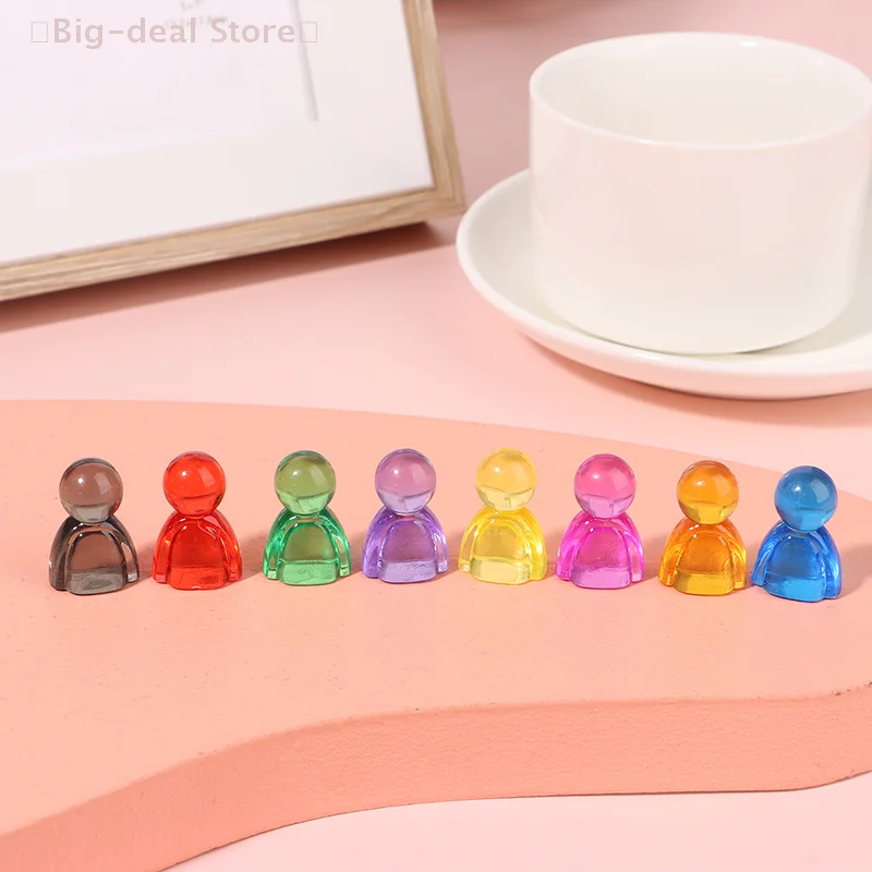【M】20Pcs Random Color Games Markers Acrylic Interact Game Humanoid Chess Pieces 24*16*12mm For Board Game Card Accessories