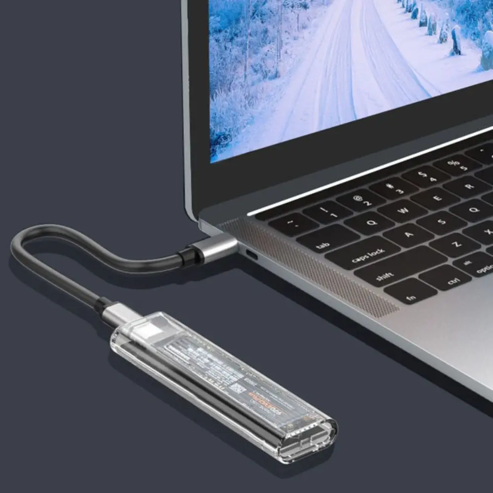 New Plastic M.2 SSD Enclosure Transparent Plug and Play NVMe SSD Enclosure Portable SSD Adapter NGFF SSD Enclosure Dual Protocol